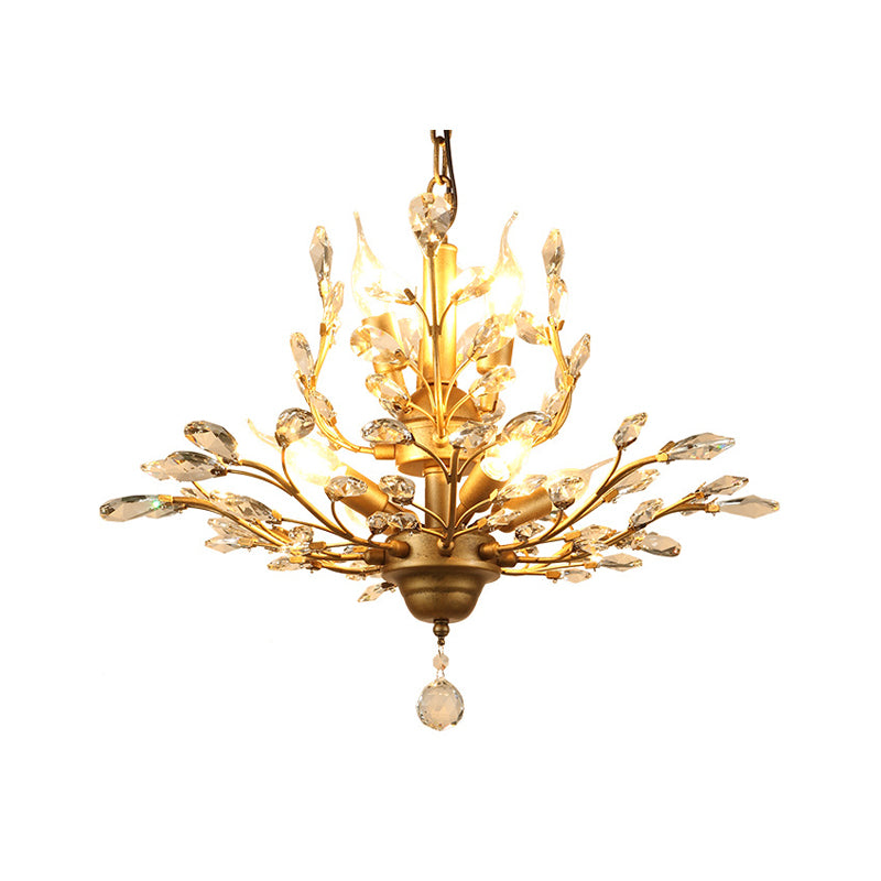 Traditional Crystal Branches Pendant Chandelier For Dining Room Ceiling Lighting