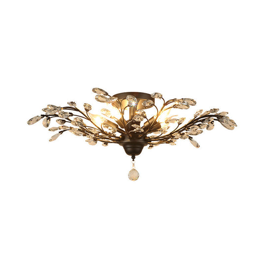 Traditional Crystal Branches Pendant Chandelier For Dining Room Ceiling Lighting