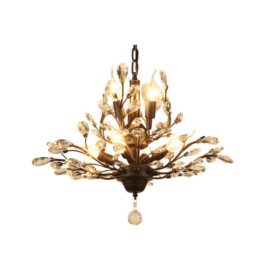 Traditional Crystal Branches Pendant Chandelier For Dining Room Ceiling Lighting