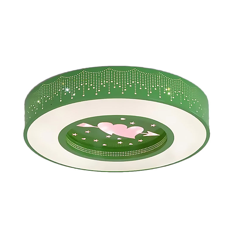 Macaron Acrylic Led Ceiling Lamp - Blue/Yellow/Green 16/19.5/23.5 Round Flush Mount Bedroom Lighting