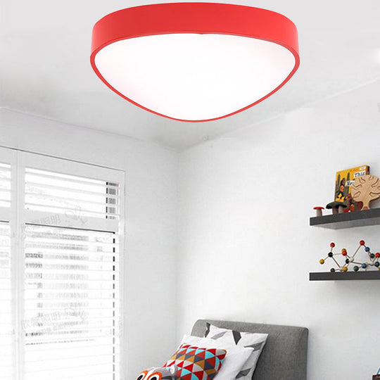 Modern Acrylic Triangle Ceiling Mount Light - Red/Blue/Yellow, LED Flush Mount Lamp, 18"/23.5" Dia, Third Gear/White Light, Indoor