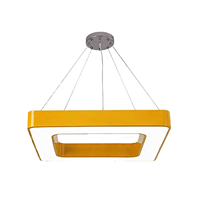 Kids Acrylic Led Chandelier Light Fixture In Colorful Square Design For Bedroom