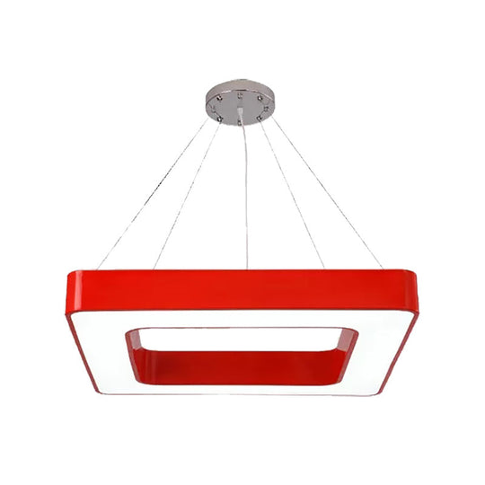 Kids Acrylic Led Chandelier Light Fixture In Colorful Square Design For Bedroom