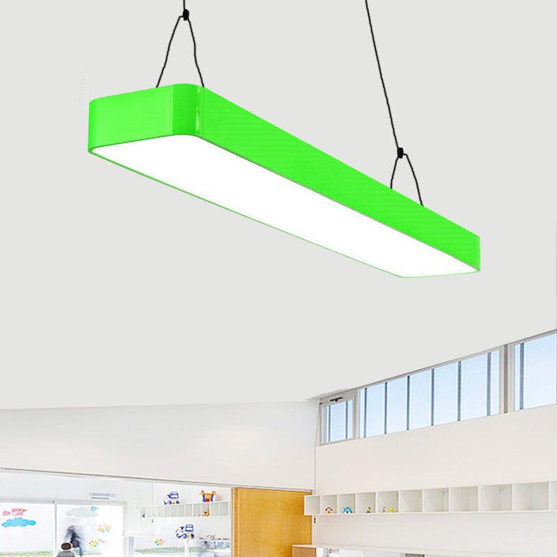 Stylish Acrylic Led Rectangle Chandelier In Warm/White Light For Office Decor