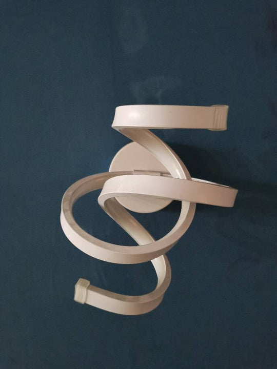 Ivory Ribbon Minimalist Led Wall Light Sconce - Acrylic Mounted Lighting For Bedroom