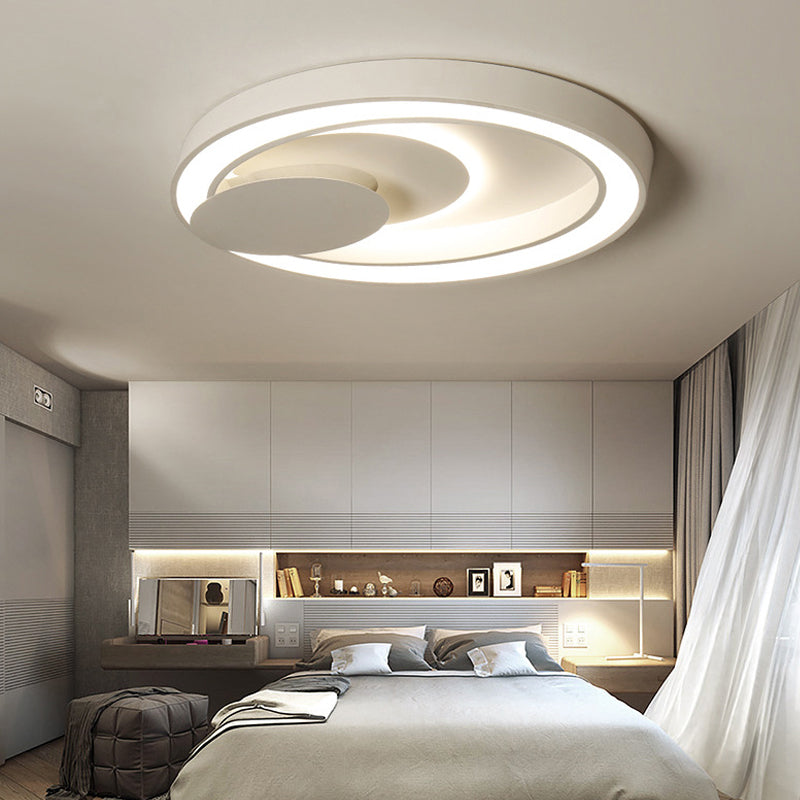 Modern Led Ceiling Mount Light In White For Kids Bedroom / 23 Warm