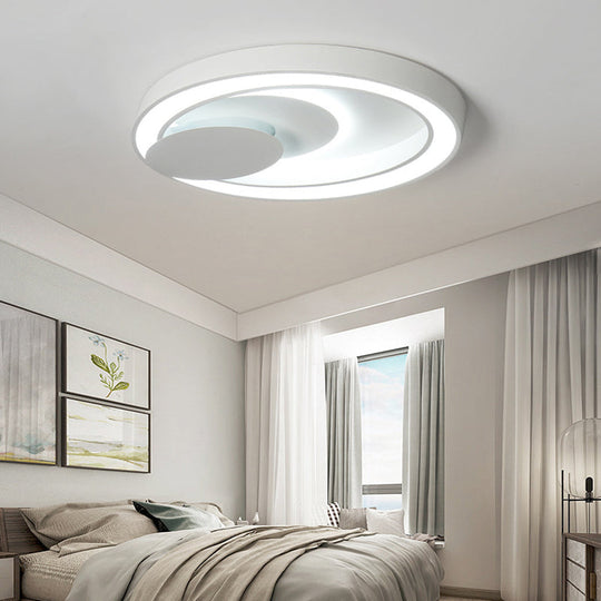 Modern Led Ceiling Mount Light In White For Kids Bedroom / 23