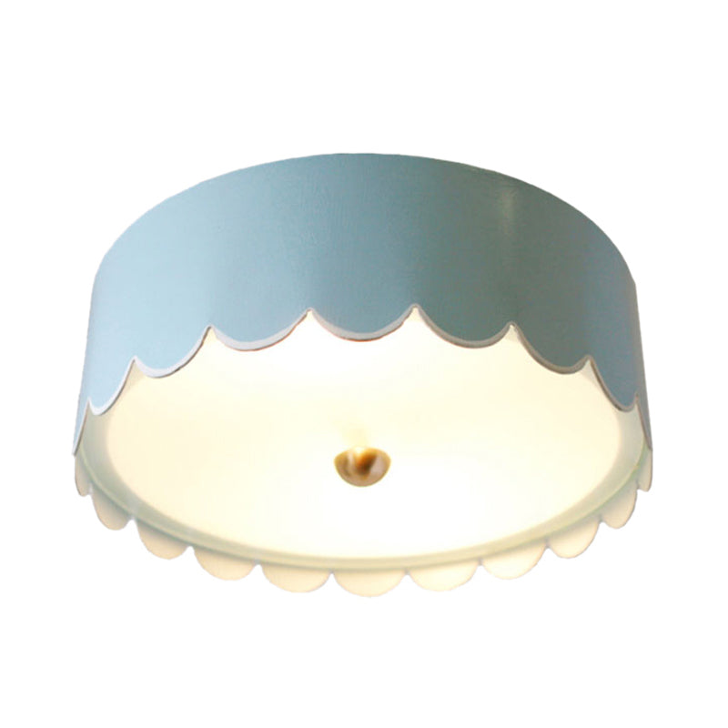 Modern Monochromatic Round Flush Mount Ceiling Light For Bedrooms With Acrylic Fixture