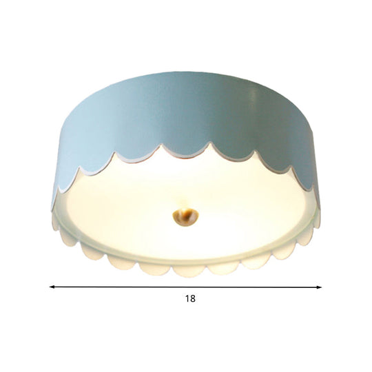 Modern Monochromatic Round Flush Mount Ceiling Light For Bedrooms With Acrylic Fixture