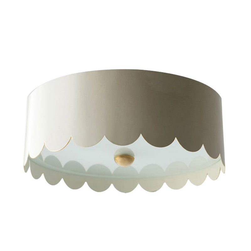 Modern Monochromatic Round Flush Mount Ceiling Light for Bedrooms with Acrylic Fixture