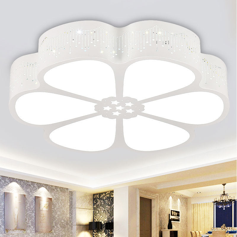 Cartoon Flower Led Ceiling Light For Kindergarten White / 18