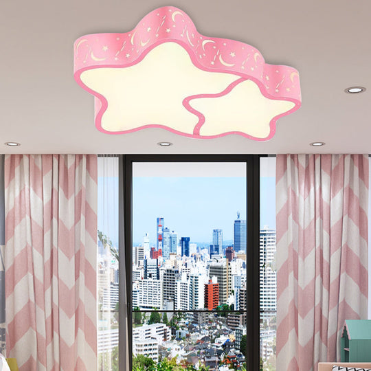 Cartoon LED Flush Mount Ceiling Light for Classrooms - Star Shade Acrylic Fixture