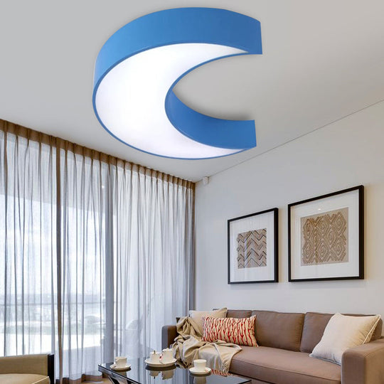 Kids' Cartoon Moon Ceiling Light: Acrylic Flushmount Fixture for Nursing Room & Bedroom