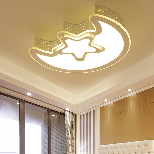 White Acrylic Flush Mount Designer Ceiling Light