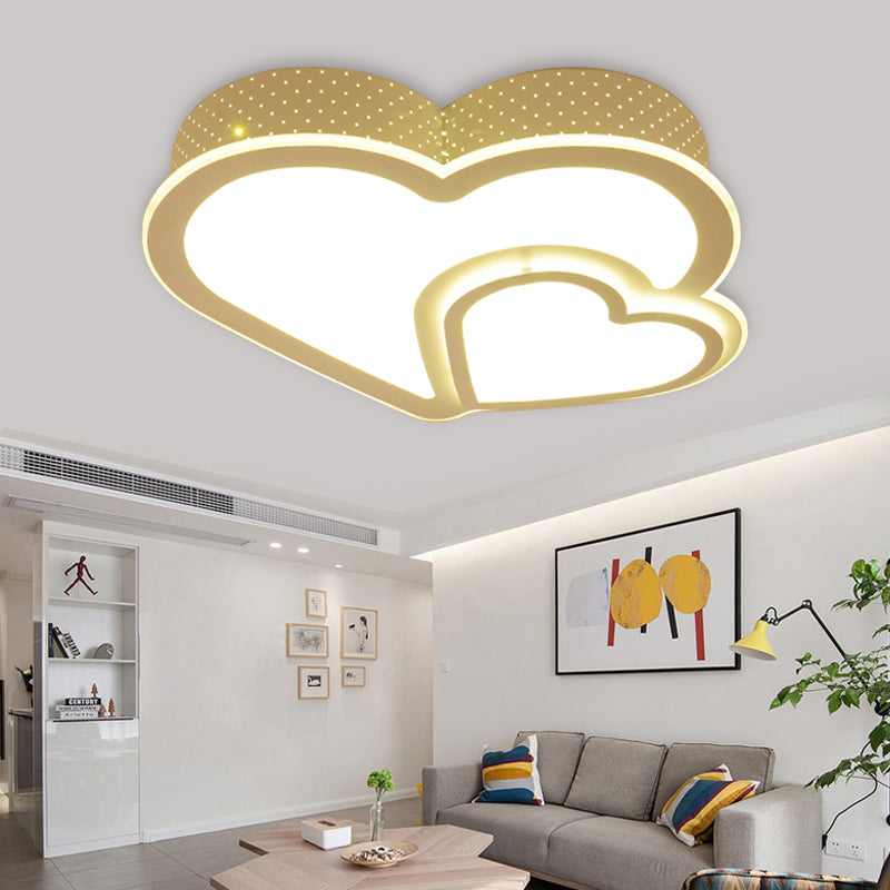 White Acrylic Flush Mount Designer Ceiling Light