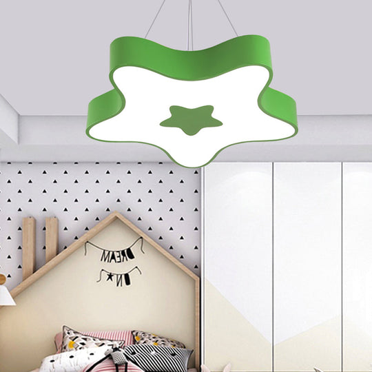 Colorful Star Chandelier Led Light For Kids With 3 Settings: Playful Yet Functional! Green / 18