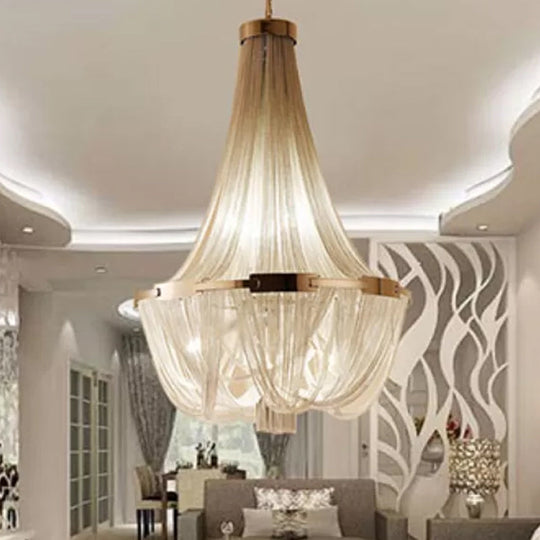 Modern 16-Bulb Hanging Chandelier Pendant with Aluminum Shade