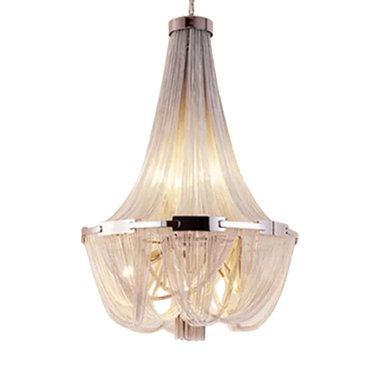 Modern 16-Bulb Hanging Chandelier Pendant with Aluminum Shade