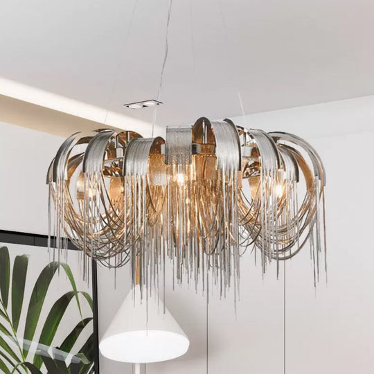 Modern LED Chandelier - Aluminum Chain Suspension Lamp for Dining Room