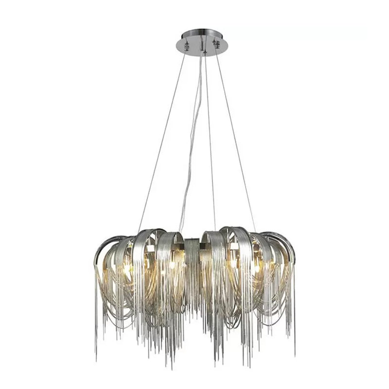 Modern LED Chandelier - Aluminum Chain Suspension Lamp for Dining Room