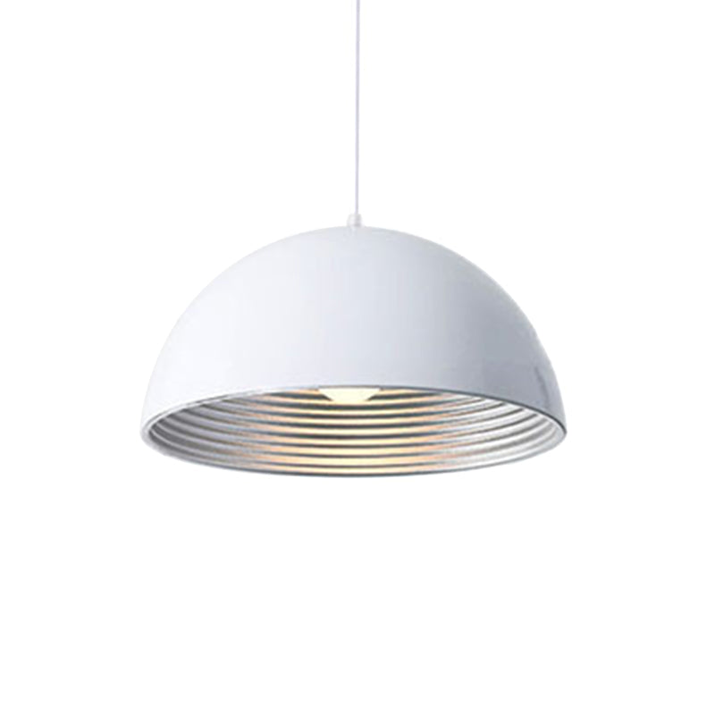 Hemisphere Industrial Metal Pendant - 1 Light Down Lighting for Dining Room Suspension