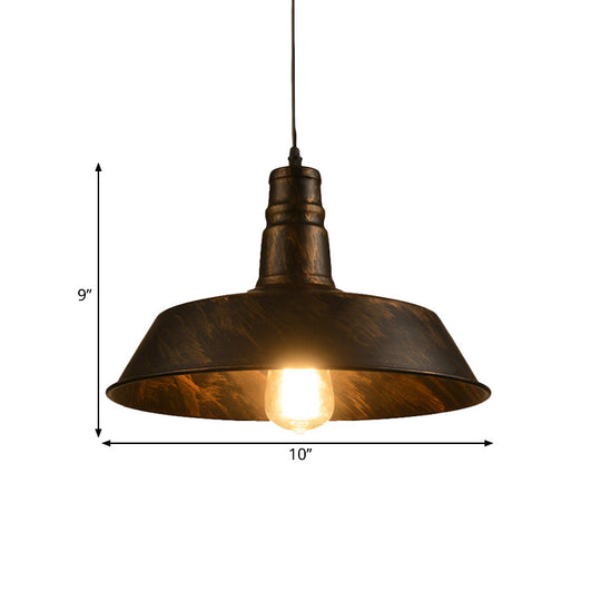 Metallic Pendant Light Barn Shade - Industrial Down Lighting for Kitchen