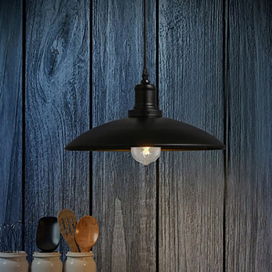 Metal Dome Shaped Pendulum Light - Farmhouse 1-Light Hanging Lamp Kit