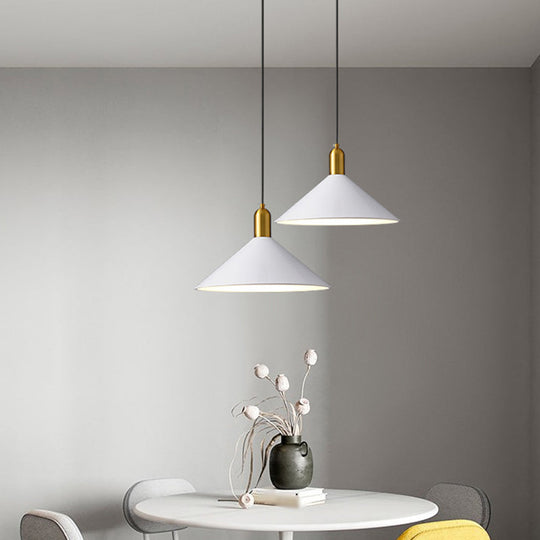 Industrial Metal Drop Lamp Pendant Light For Dining Rooms White