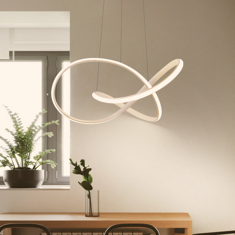 Sleek Curves Ceiling Light: Modern Led Chandelier Pendant In Warm/White Light Seamless Design