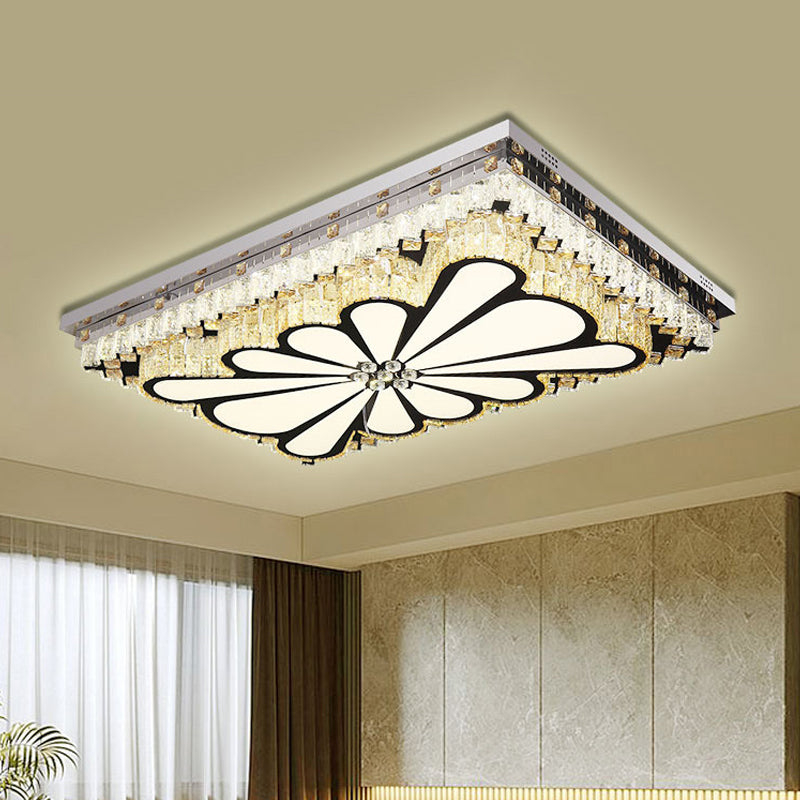 Modern Clear Crystal Led Flush Mount Ceiling Light For Living Room / D