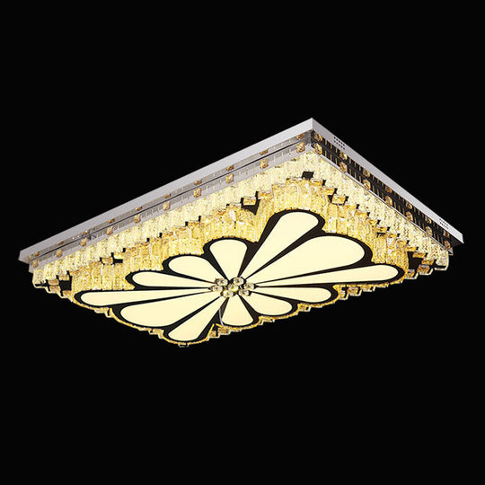 Modern Clear Crystal Led Flush Mount Ceiling Light For Living Room