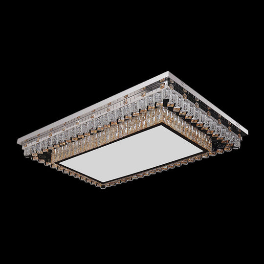 Modern Clear Crystal Led Flush Mount Ceiling Light For Living Room