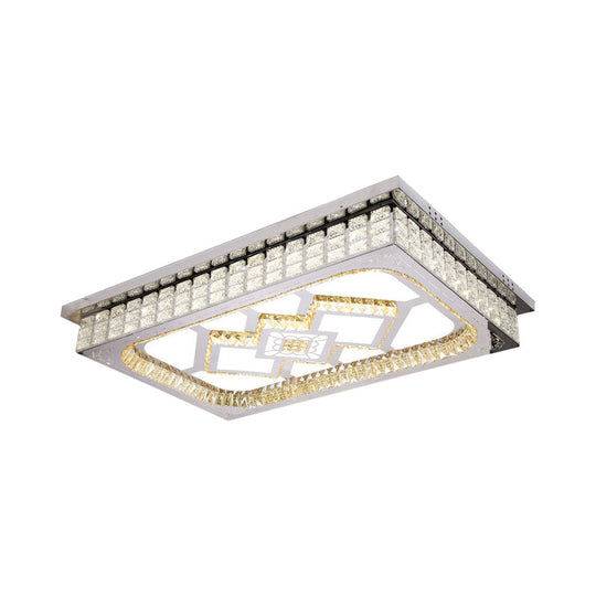 Plafonnier LED moderne avec abat-jour en cristal transparent pour salon