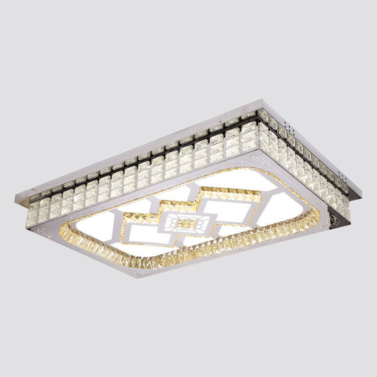 Modern Led Ceiling Light With Clear Crystal Shade For Living Room