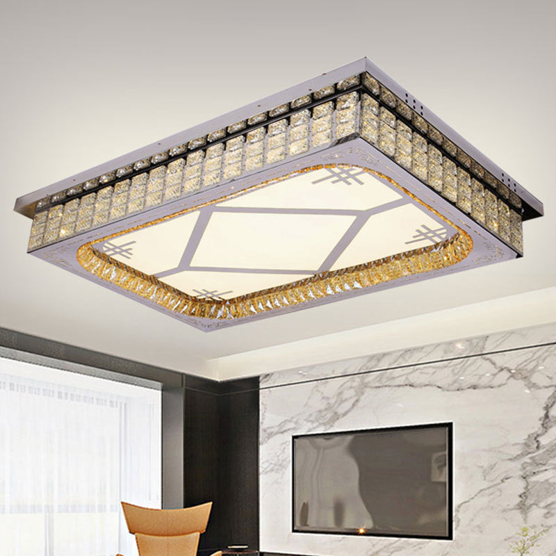 Modern Led Ceiling Light With Clear Crystal Shade For Living Room / A