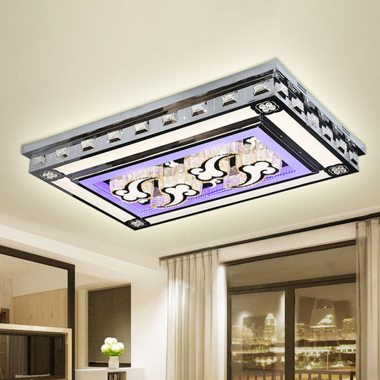 Simple Led Purple Crystal Flush Mount Ceiling Light: Ideal For Living Room Lighting