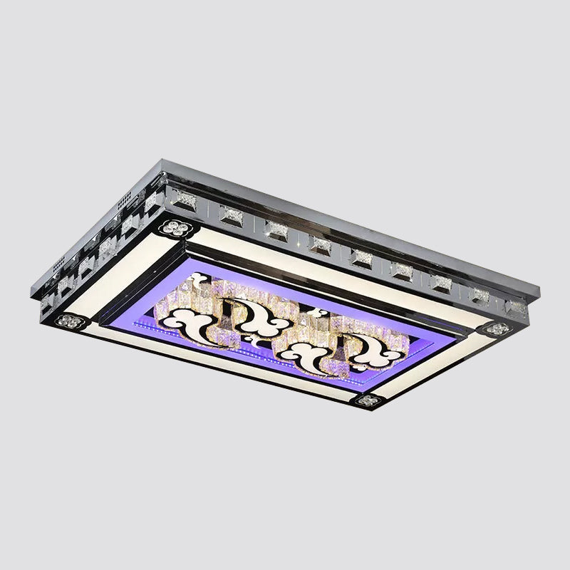 Simple Led Purple Crystal Flush Mount Ceiling Light: Ideal For Living Room Lighting