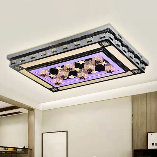 Simple Led Purple Crystal Flush Mount Ceiling Light: Ideal For Living Room Lighting