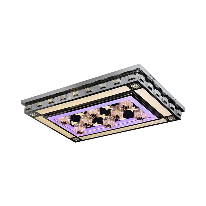 Simple Led Purple Crystal Flush Mount Ceiling Light: Ideal For Living Room Lighting