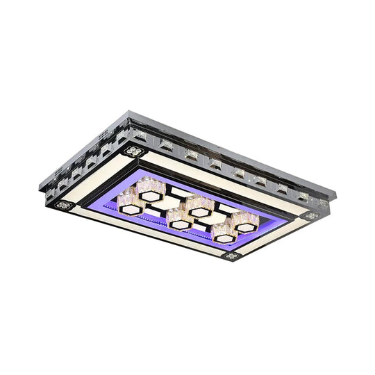 Simple Led Purple Crystal Flush Mount Ceiling Light: Ideal For Living Room Lighting