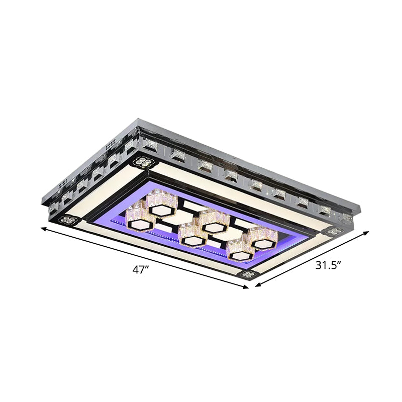 Simple Led Purple Crystal Flush Mount Ceiling Light: Ideal For Living Room Lighting