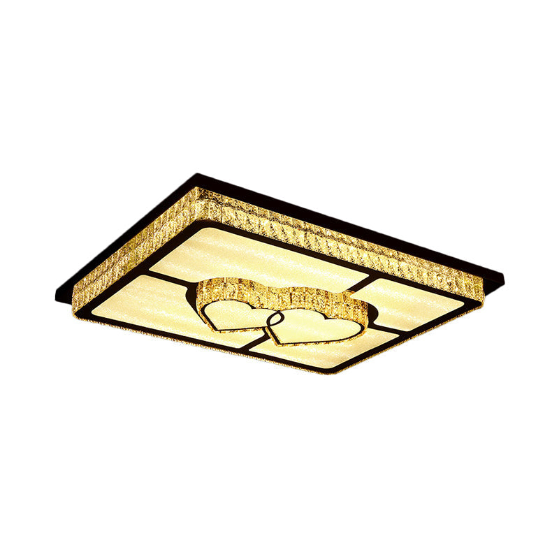 Led Flush Mount Ceiling Lamp With Clear Crystal Stainless Steel Frame - Ideal For Living Room