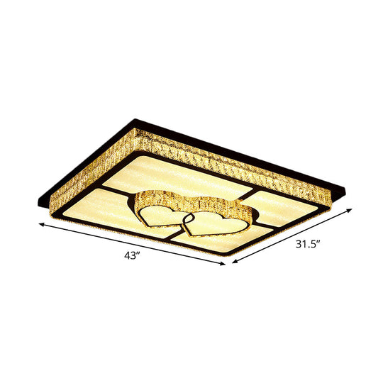 Led Flush Mount Ceiling Lamp With Clear Crystal Stainless Steel Frame - Ideal For Living Room