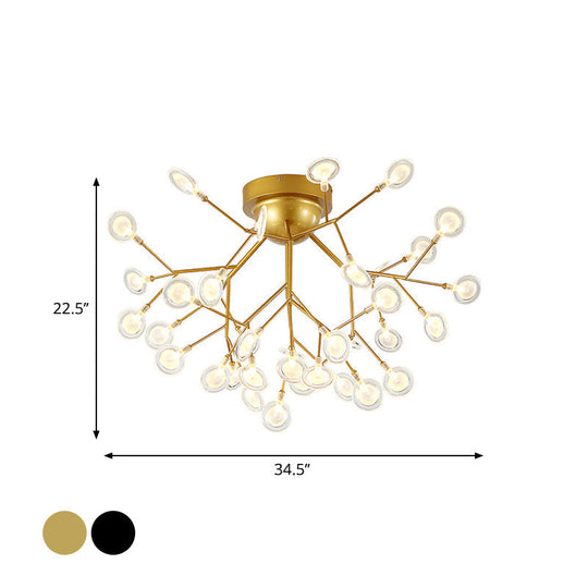 Modern Leaf-Shaped Led Ceiling Lamp For Bedroom - Acrylic Flush Mount