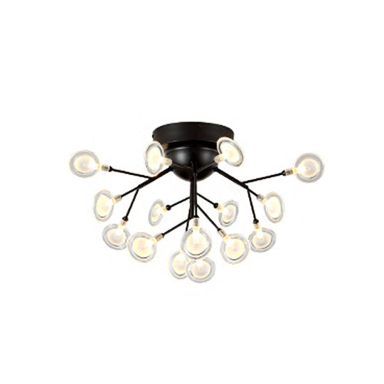 Modern Leaf-Shaped Led Ceiling Lamp For Bedroom - Acrylic Flush Mount