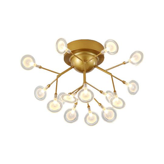 Modern Leaf-Shaped Led Ceiling Lamp For Bedroom - Acrylic Flush Mount