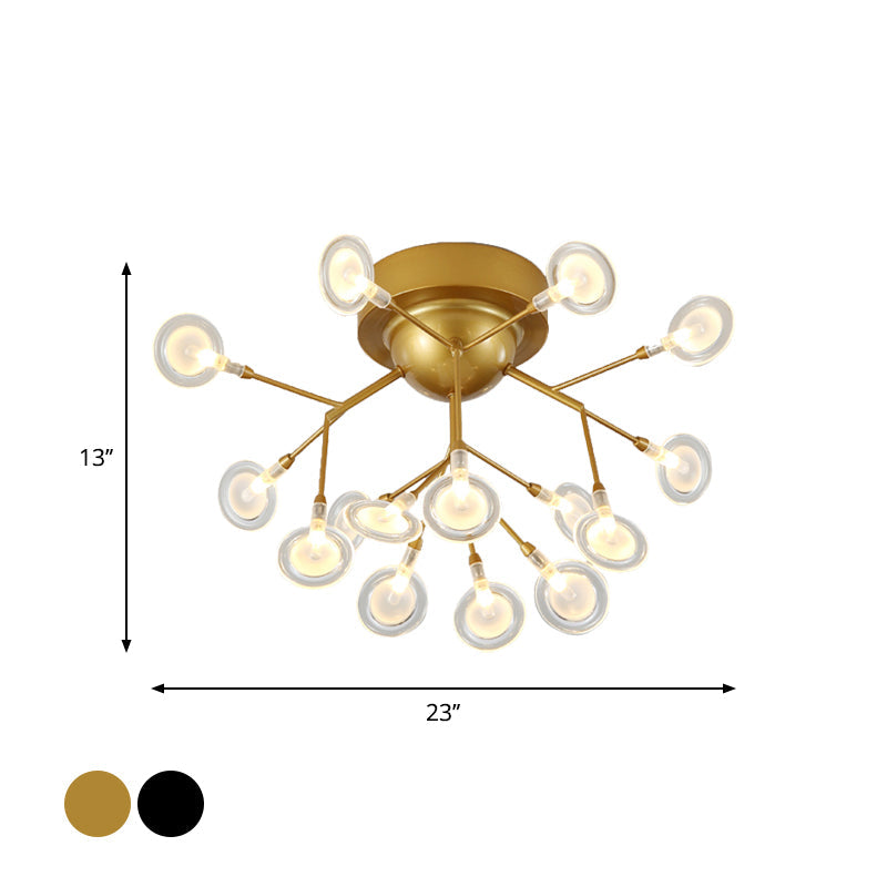 Modern Leaf-Shaped Led Ceiling Lamp For Bedroom - Acrylic Flush Mount