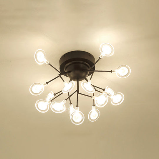 Modern Leaf-Shaped Led Ceiling Lamp For Bedroom - Acrylic Flush Mount