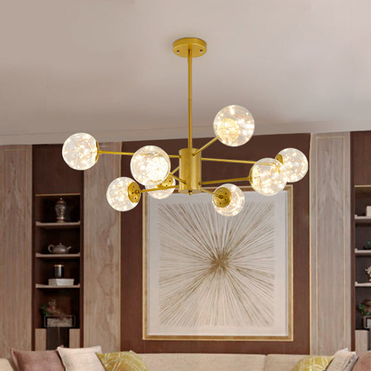 Stylish Hanging Chandelier with LED Glass Pendant Light and Radial Design