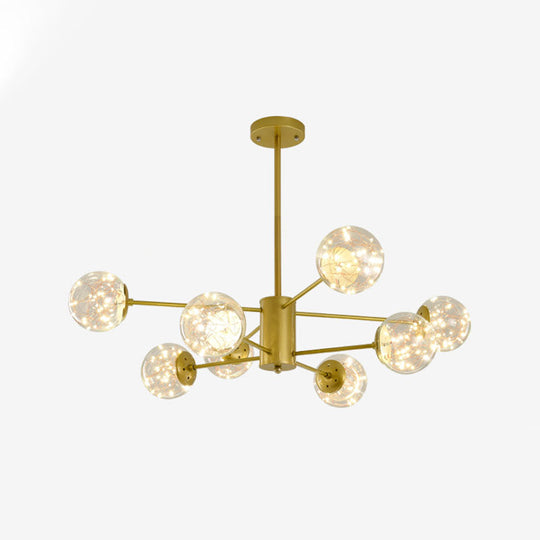 Stylish Hanging Chandelier with LED Glass Pendant Light and Radial Design